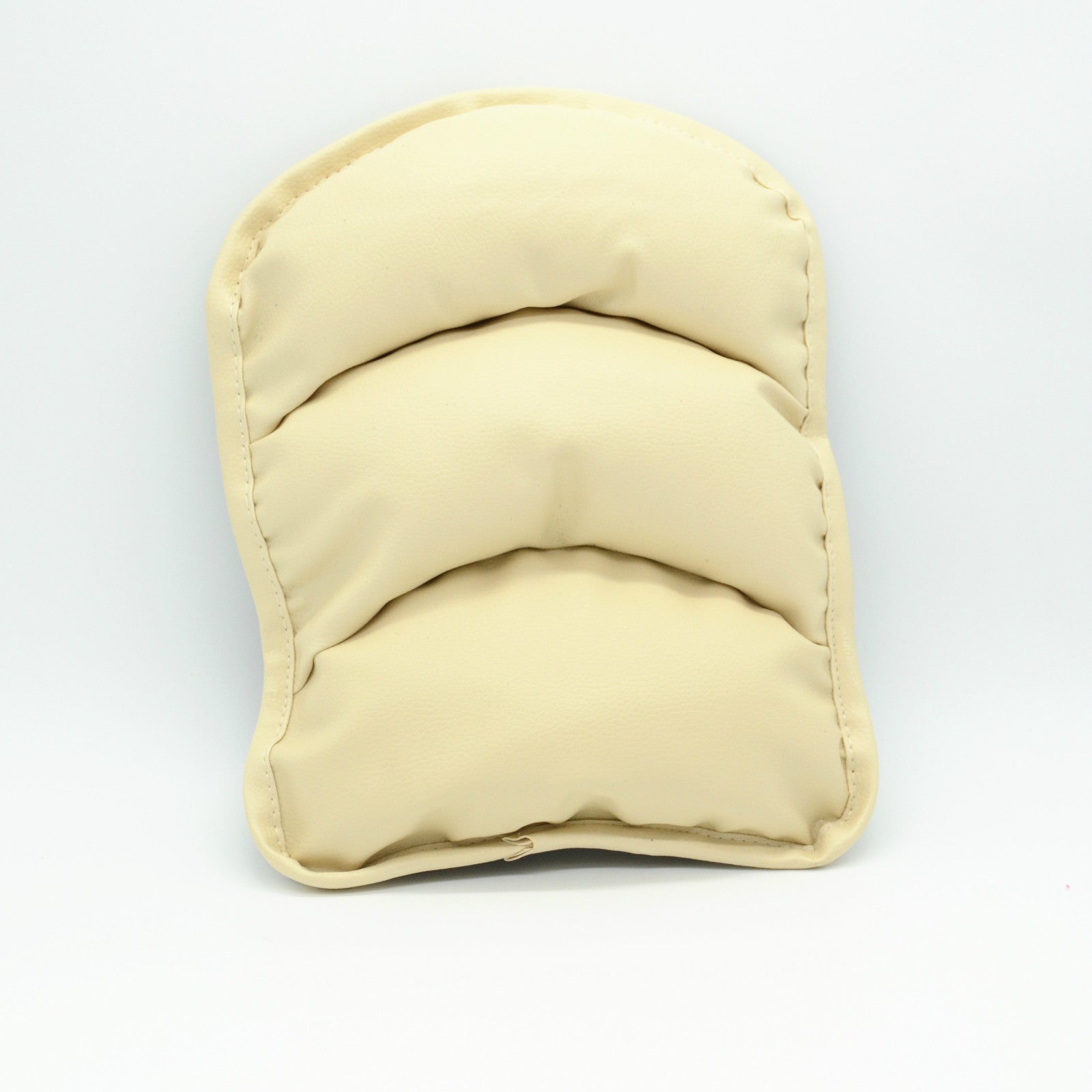 Beige PU Leather Car Center Armrest Console Soft Pad Cover Cushion Durable Mat