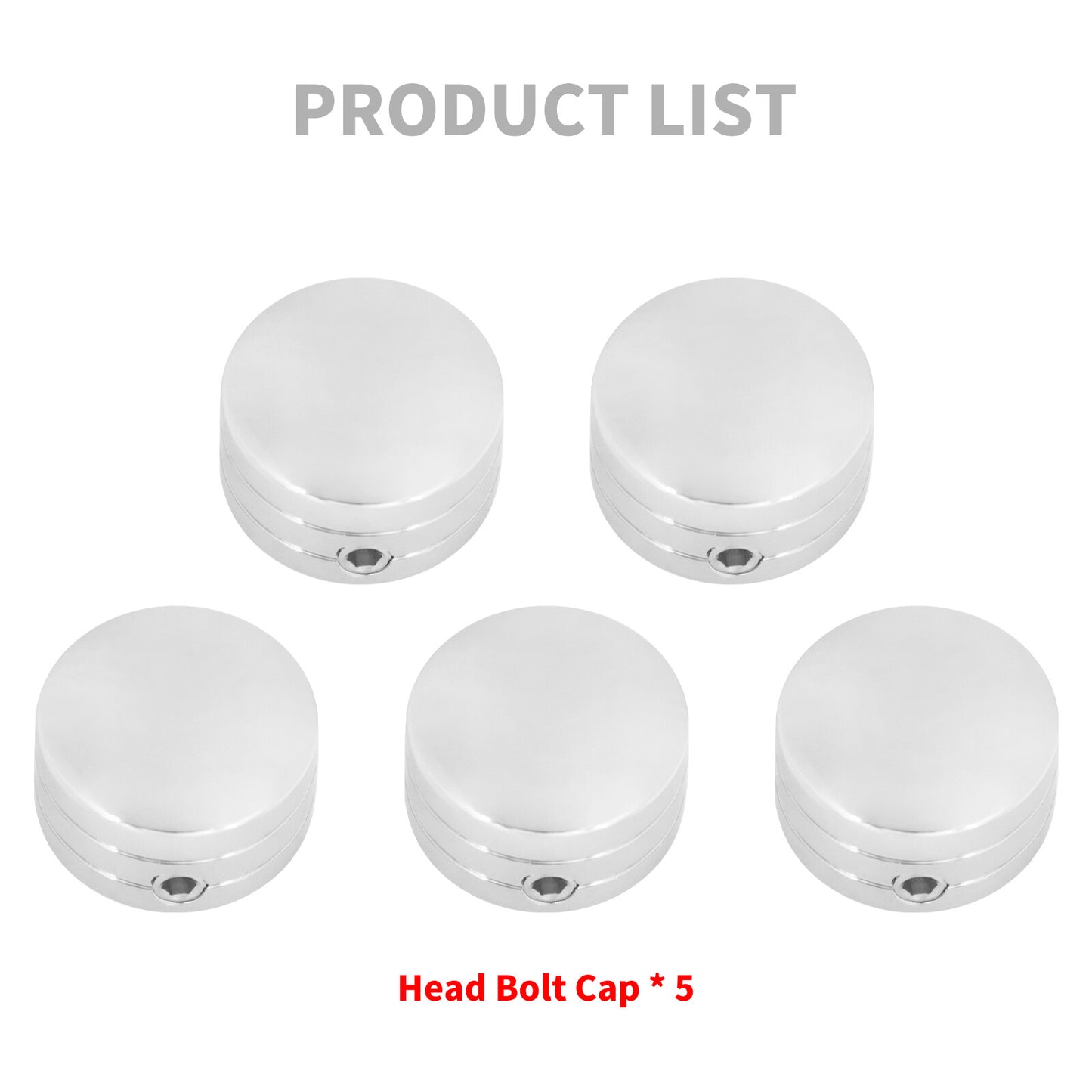 5pc Chrome Rear Sprocket Pulley Bolt Covers for Harley Touring Softail Sportster