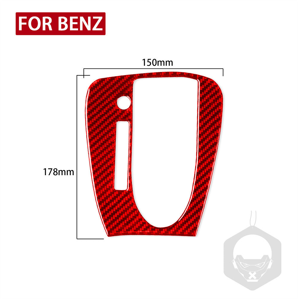 Red Carbon Fiber Central Gear Shift Panel Trim for Benz CLS Class C219 2004-2009