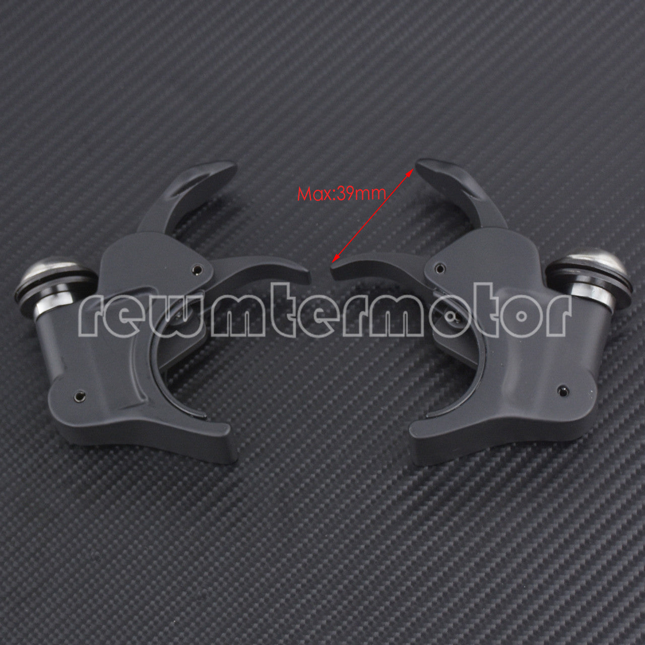 Black 39mm Windshield Clamps Bracket Fit for Harley Dyna Sporster Models 1 Pair