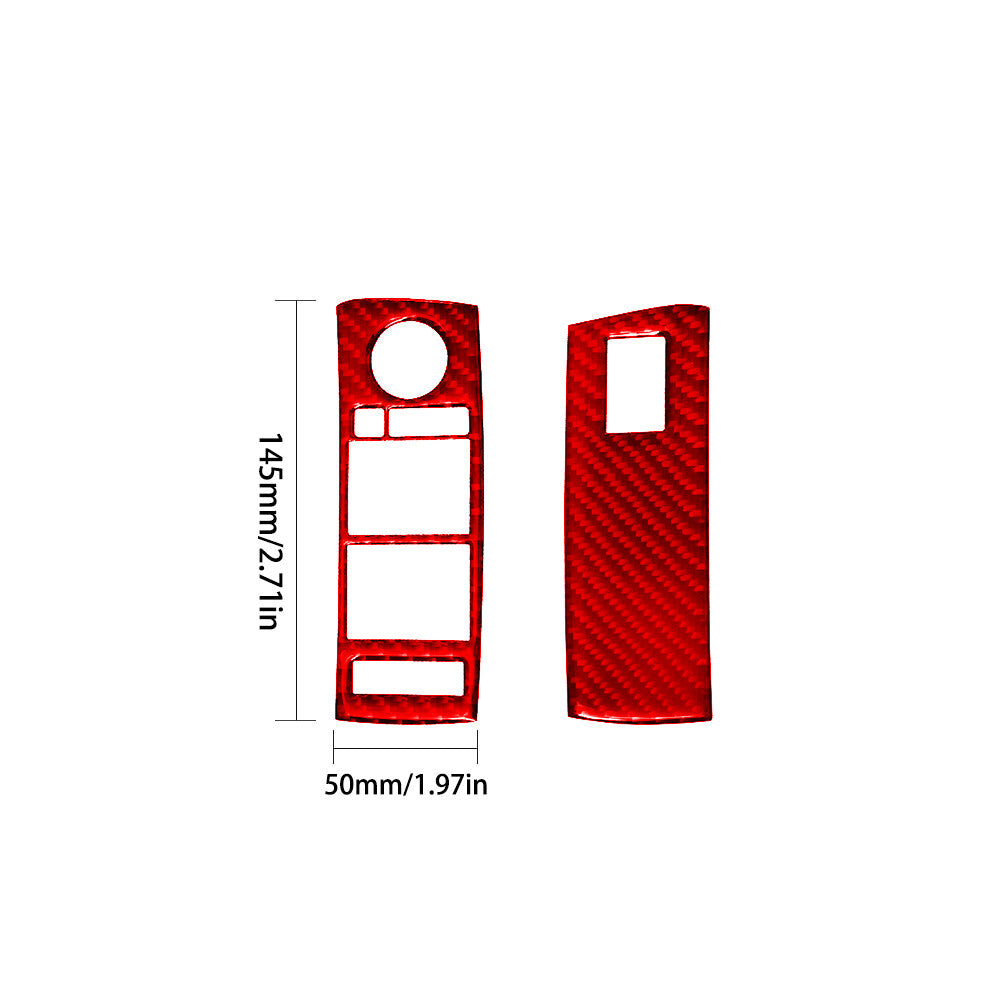 Red carbon fiber interior window control cover trim is available on the for BMW X5 E53.