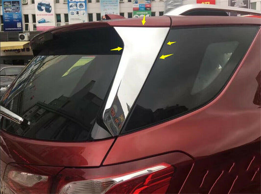 for Chevrolet Equinox 2018-2022 Chrome Rear Trunk Side Pillar Cover Spoiler Trim