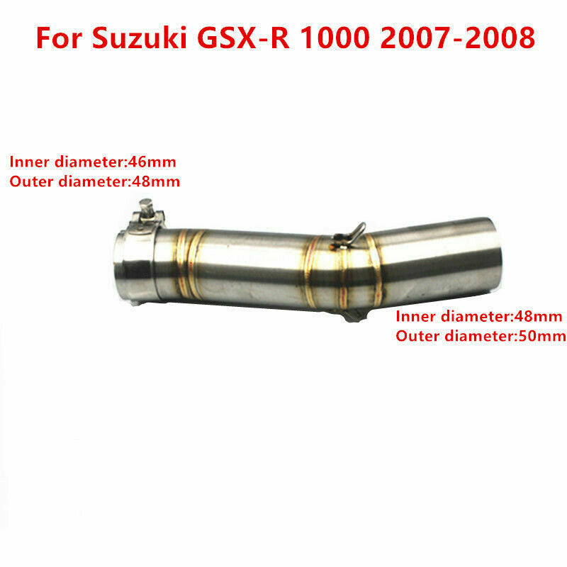 Motorcycle Exhaust Muffler Middle Mid Link Pipe for Suzuki GSX-R 1000 2007-2008
