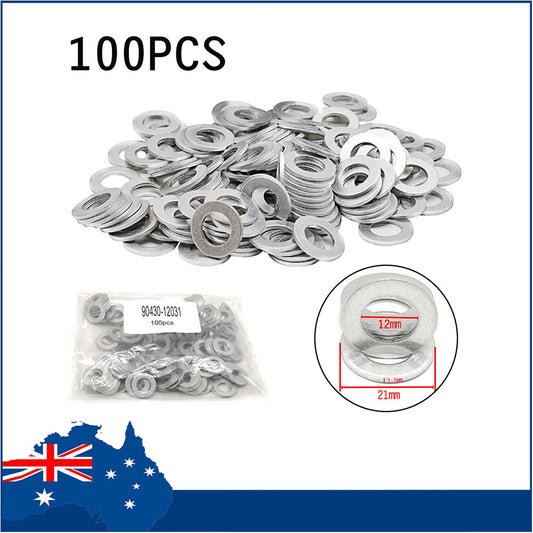 100PCS 12mm Oil Drain Plug Gasket Crush Washer Hole 90430-12031 for Toyota for Scion Q