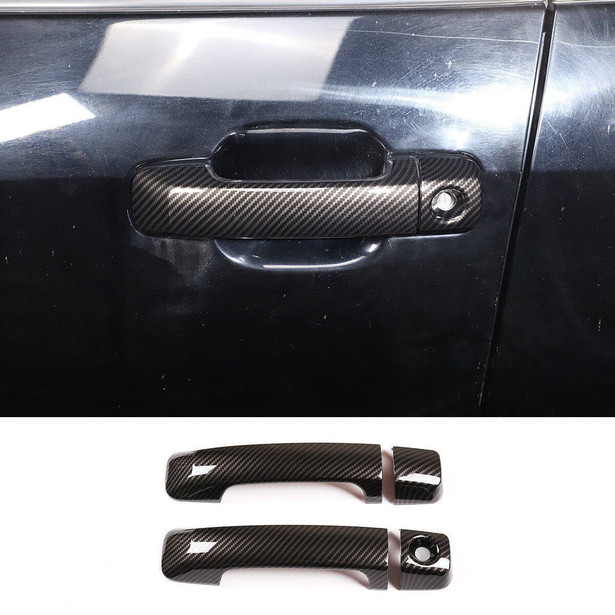 For RAV4 2019-2023 ABS Carbon Fiber Central Console Water Cup Cover Trim- v