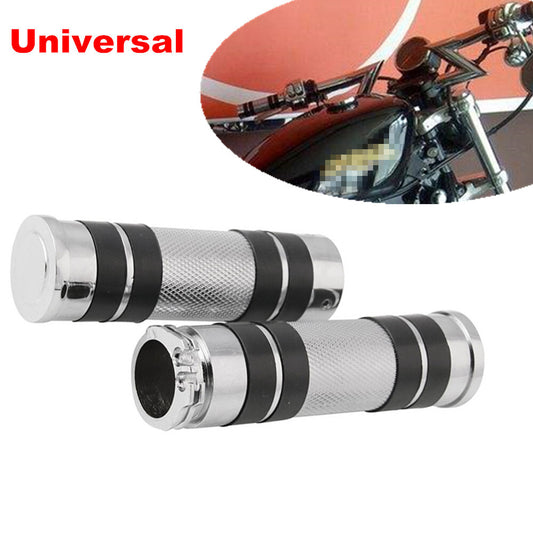 2-Piece Aluminum Handlebar and Grip Set for Motorcycles, Bikes, and All-Terrain Vehicles, Fits All 25mm - n