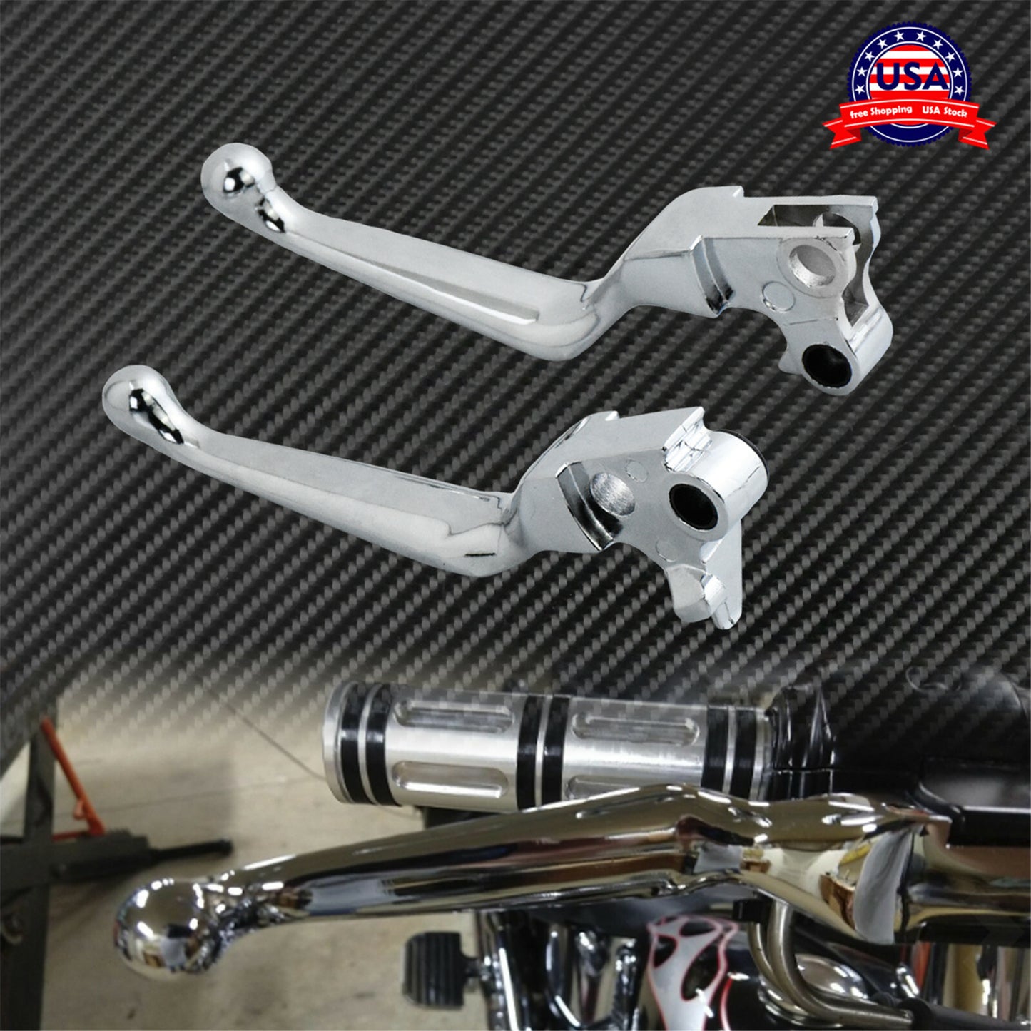 Chrome Brake Clutch Levers Fit for Harley Sportster Softail Dyna Touring 96-07 Q