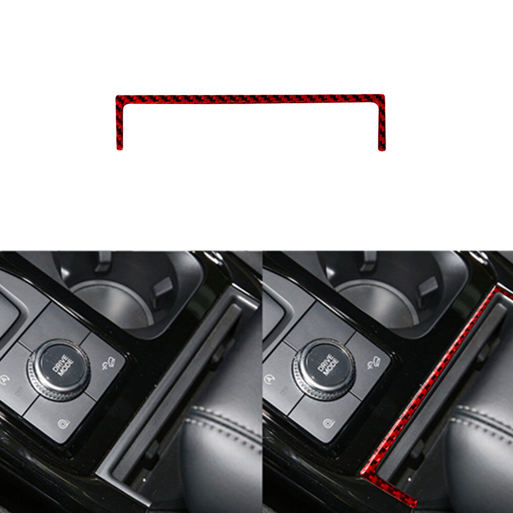 Red Carbon Fiber Front Armrest Box Above Cover Trim for Ford Explorer 2020-2023