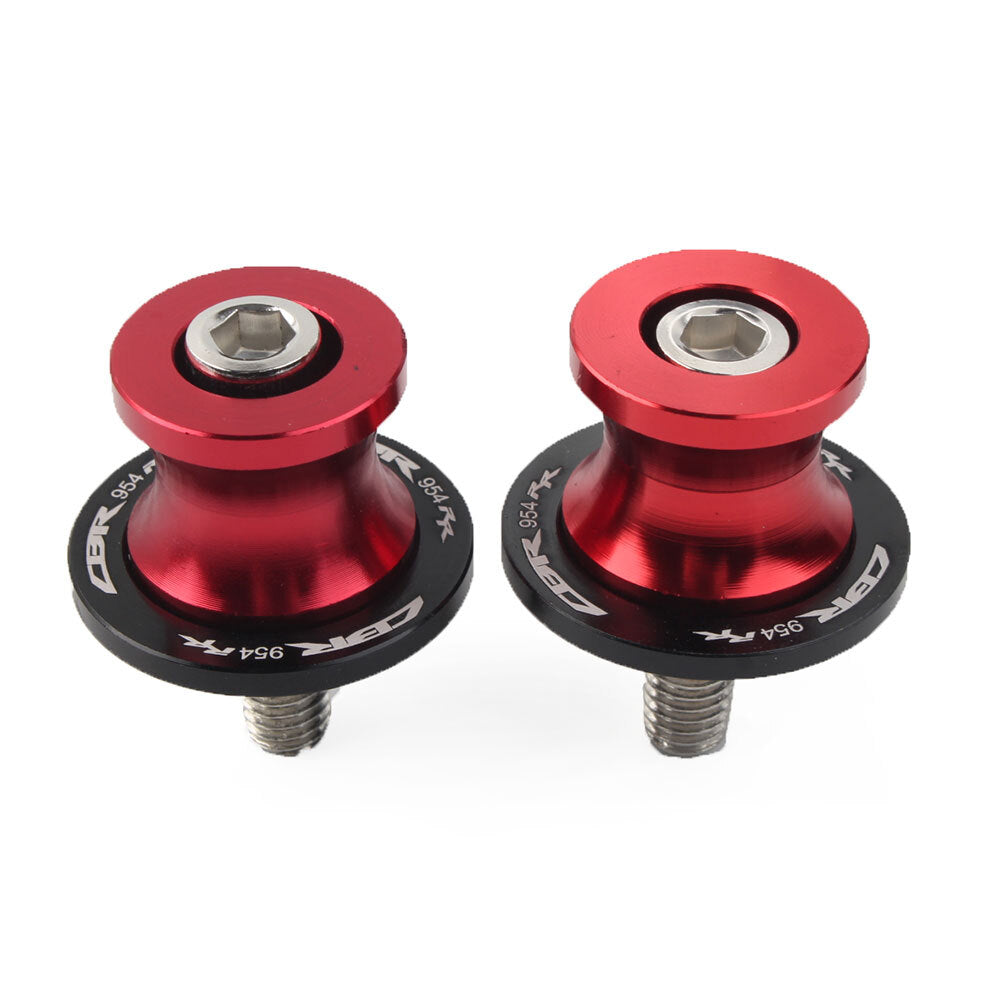 2x Swingarm Spools Slider Stand Screws M8 for Honda CBR954RR 2002-2003 Red