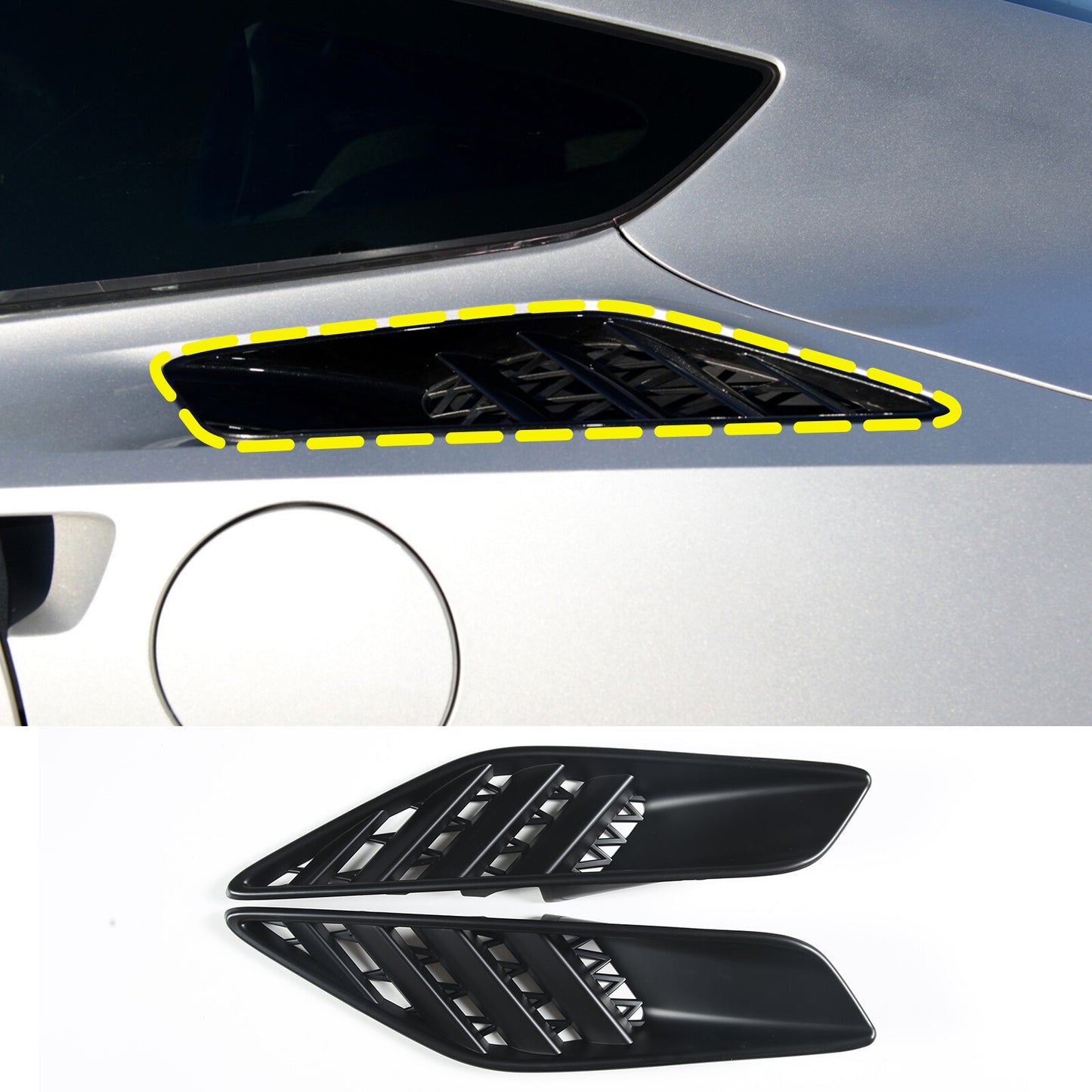 Black Front Bumper Fog Lamp Protector Cover for Range Rover Sport 2014 - 2017 2015 16- v