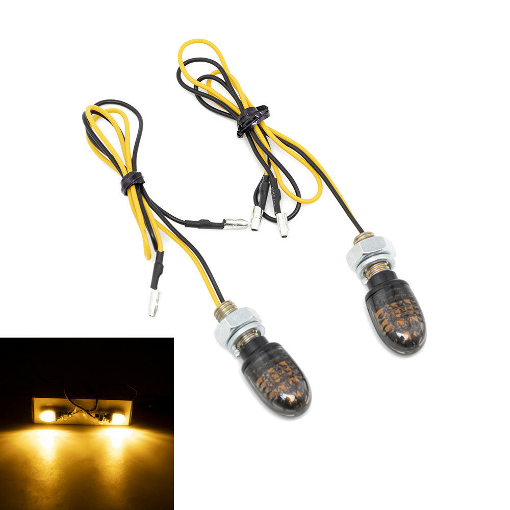2pcs 8mm for Mini Motorcycle LED Turn Signal Indicators Light Amber Blinker Lamp E24 Q