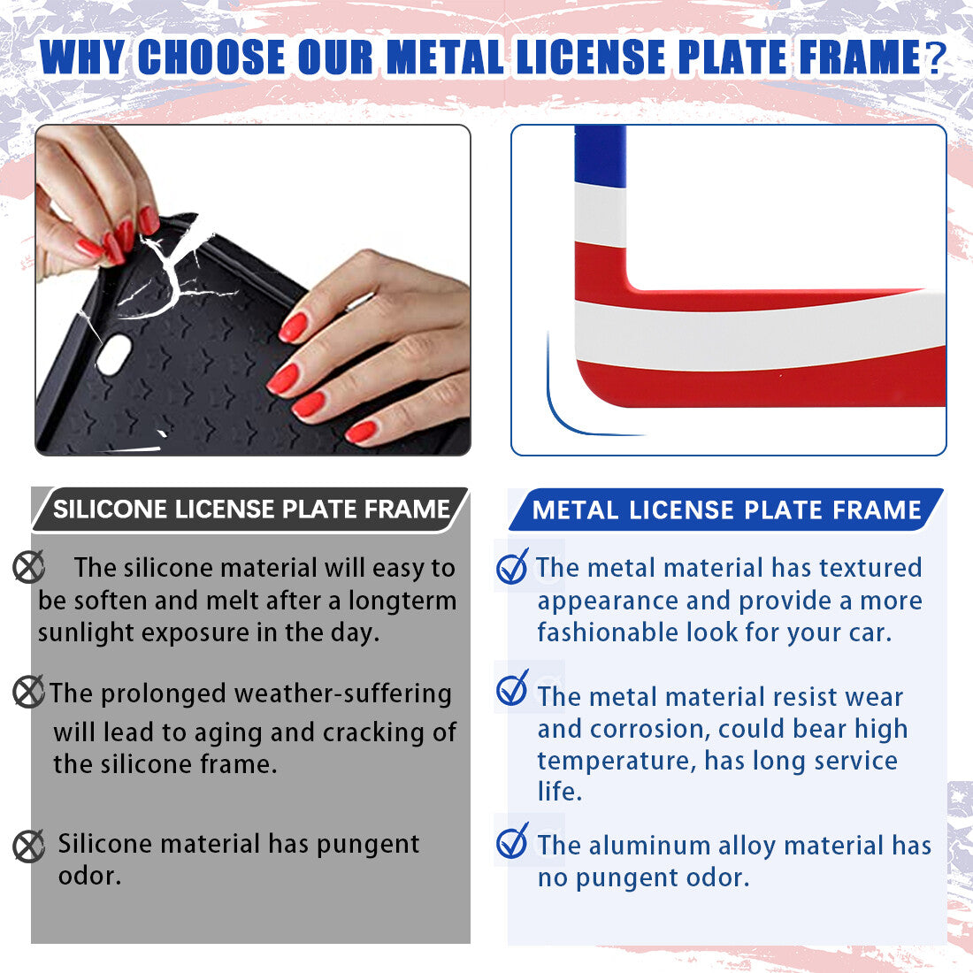2-Pack for GMI US Flag Patriot Trucks, Car License Plates, and Chassis Covers n