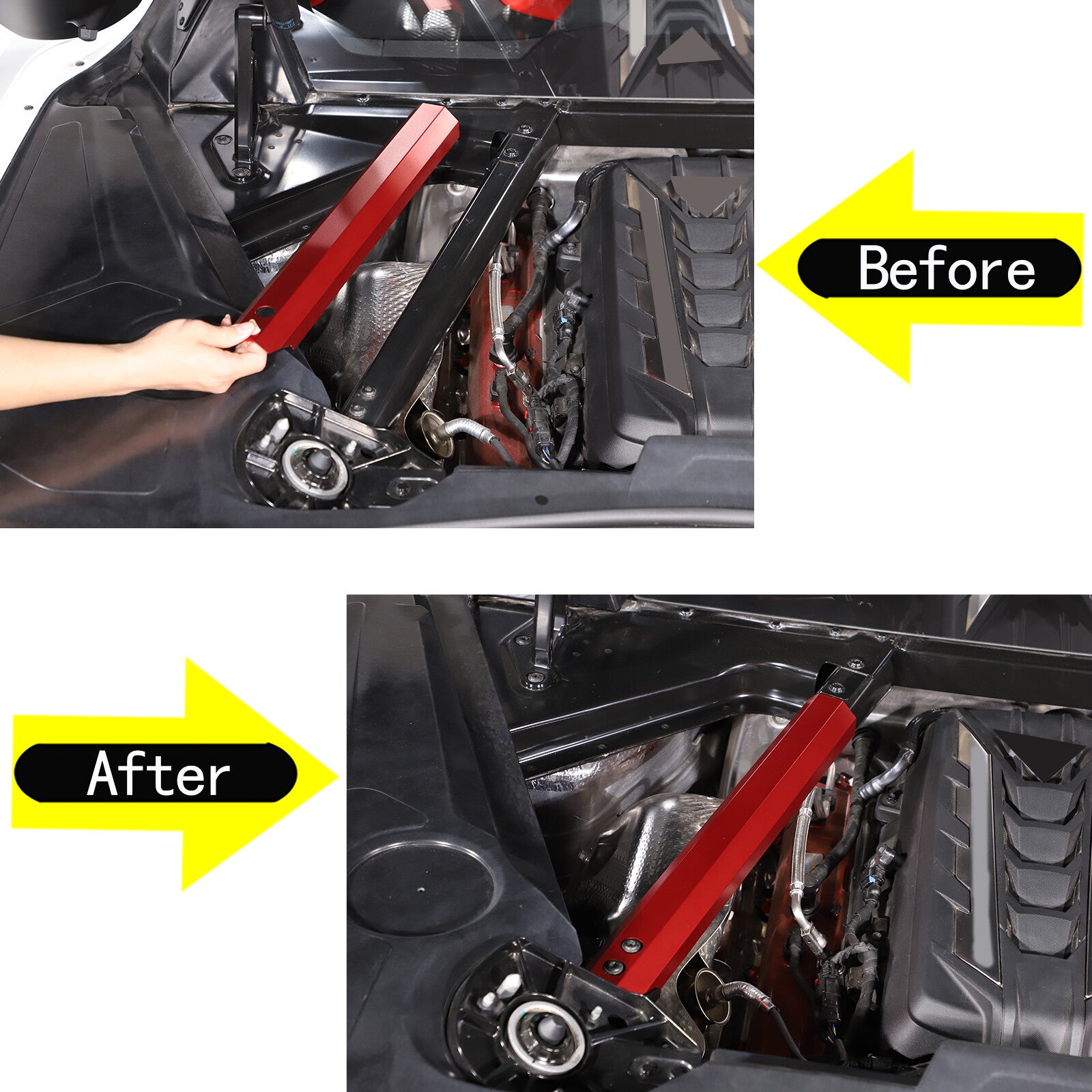 for Corvette C7 2014 - 2019 Door and Window Trim Trim Carbon Fiber Red 2 pcs- v