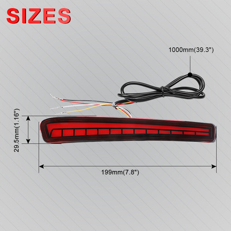 For 2020-2023 for Toyota for Corolla Rear Bumper Fog light LED Tail Brake Signal Lights