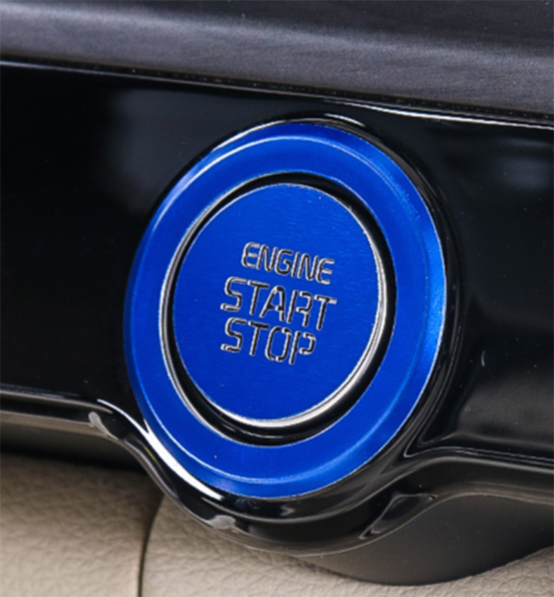 for Kia Carnival 2022-2023 Blue One-Button Start Switch Cover Trim 2P Aluminum