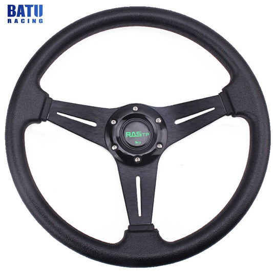 Universal 14INCH Aluminum Racing Steering Wheel Drifting Deep Dish Black