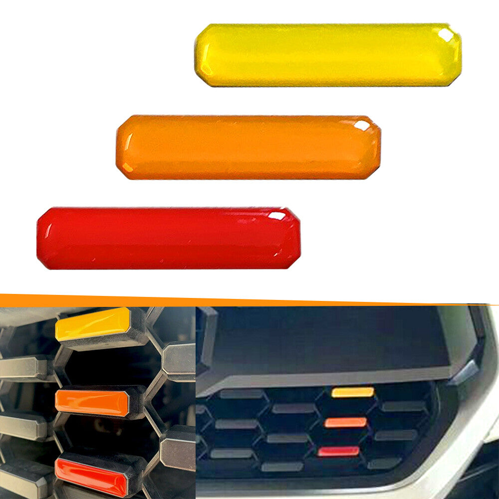 Retro 3-Color Stripe Grille Badge Sticker For 16-23 for Toyota Tacoma TRD-Pro, Red