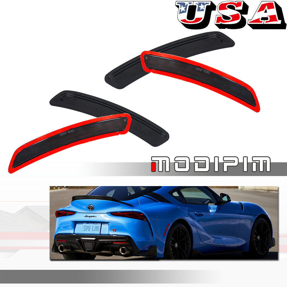 Black Lens Front and Rear Marking Reflectors 2 Pair for 2020-22 for GR Supra- v