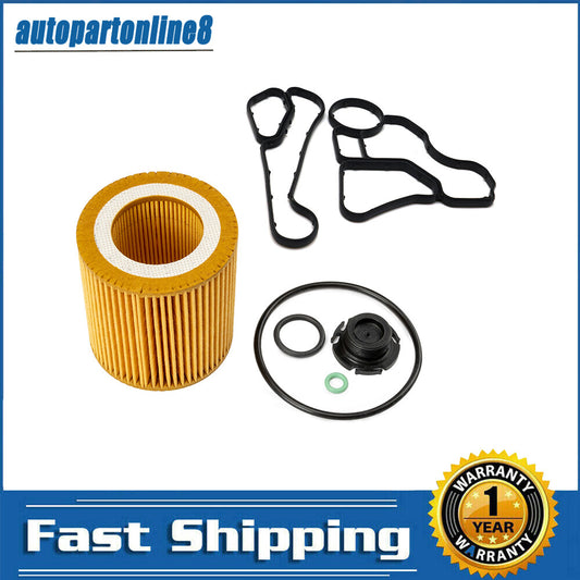 11427566327 Oil filter + housing gasket + cooler seal suitable for BMW X1 X3 X5 N52 N54 N56 N26 Q