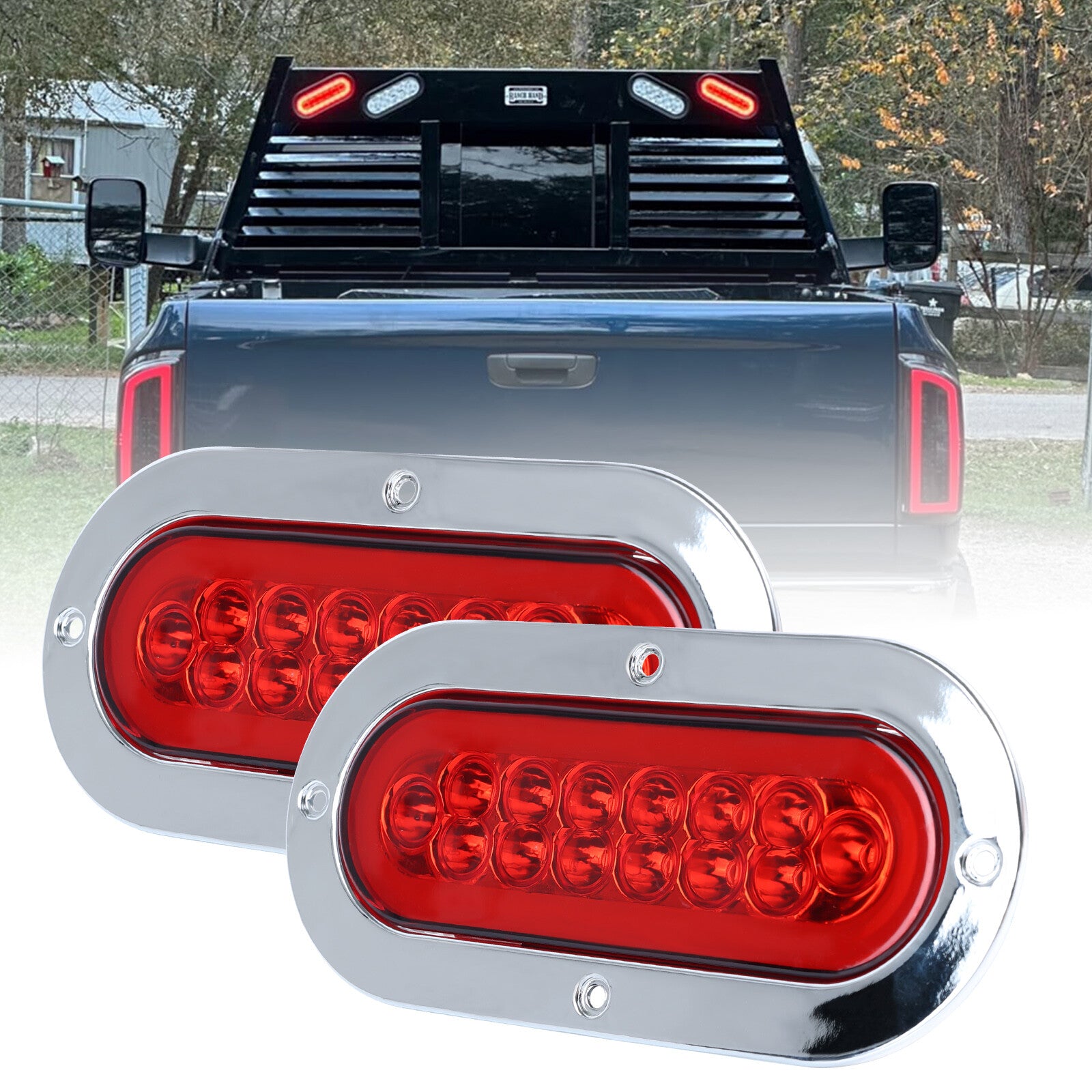 2x Oval Trailer Tail Light Stop Indicator Brake Rear Lamp Caravan Camper UTE UTV