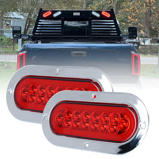 2x Oval Trailer Tail Light Stop Indicator Brake Rear Lamp Caravan Camper UTE UTV