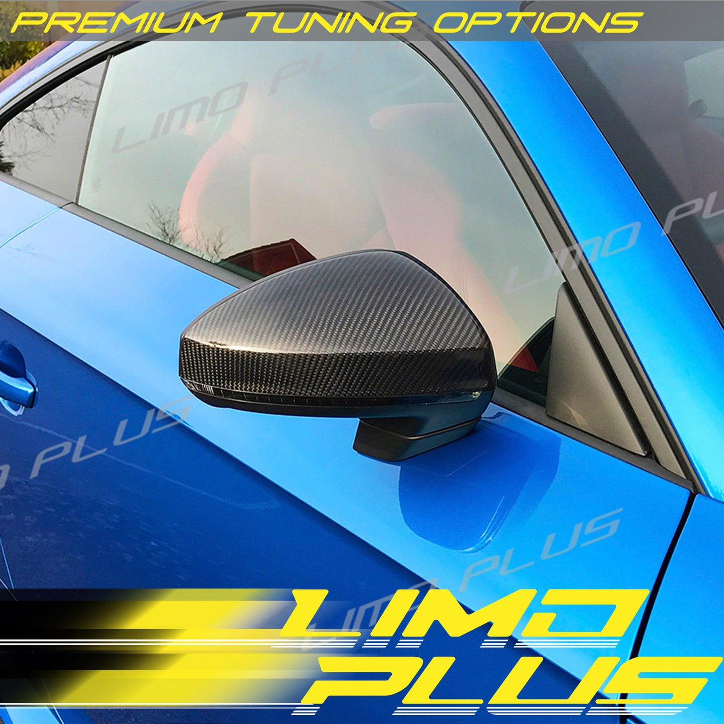 Carbon fiber mirror protective cover for Audi TT, TTS, MK3, TTRS with lane-free assist 2015-2023