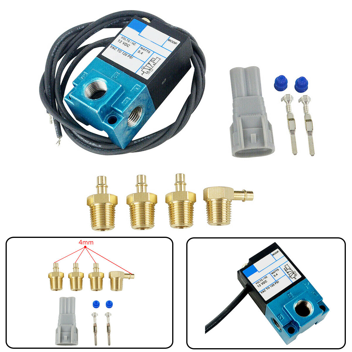 A set 3 Port 12V 5.4W Electronic Boost Control Solenoid Valve 35A-ACA-DDBA-1BA n