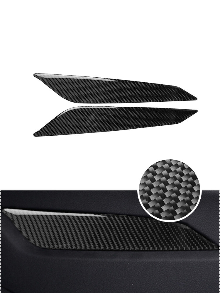 2Pcs Gear Shift Side Trim Cover Decor Carbon Fiber for Audi for A4 B9 S4 2017-2019