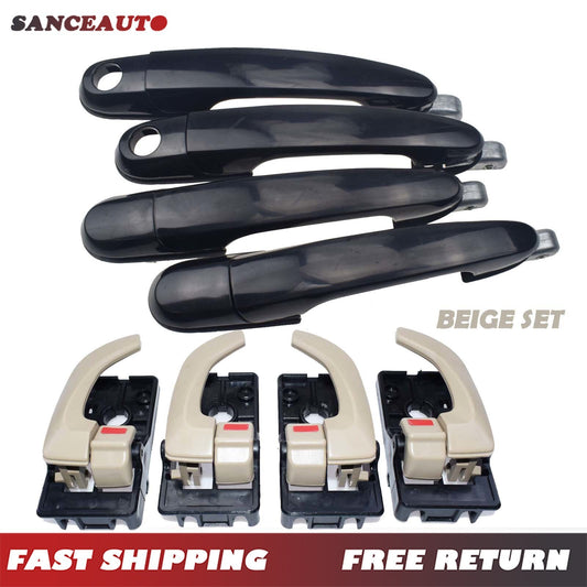 Beige exterior door handles, 8-piece set, suitable for Hyundai for Tucson 2.7L and 2.0L models, 2005-2009. Brand new. n