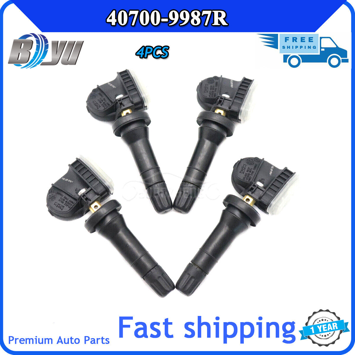 40700-9987R TPMS Tire Pressure Monitoring Sensor for Captur Clio 433MHz (4-piece set) v