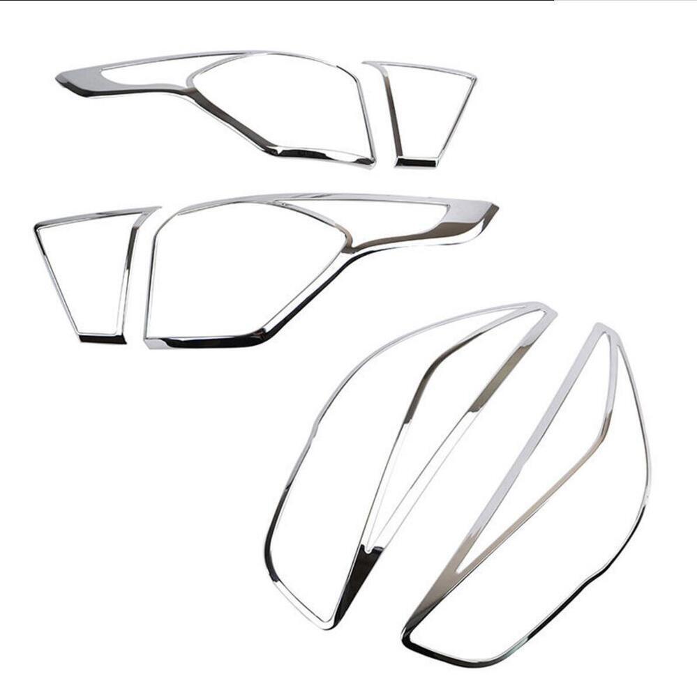 Chrome Front Rear Headlight Tail Light Cover Trim 6PCS For 2017-2019 Escape n