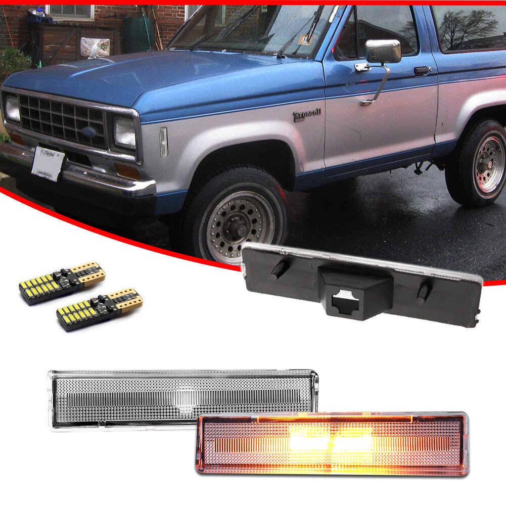 Clear Front Corner Side Marker Light Amber Bulb Fits 1980 - 1986 for F150/250/350- v