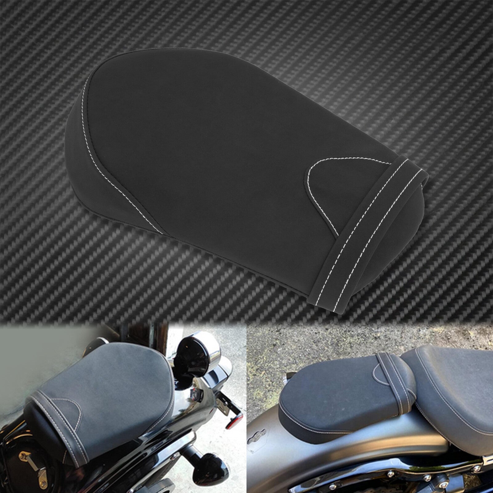 Black Rear Passenger for Seat Pad Cushion Fit for Yamaha Bolt XVS950 R-Spec 2014-17 Q