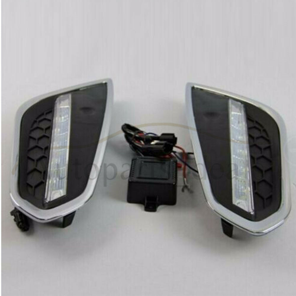 L+R DRL Fog Lamp Front Bumper LED Daytime Running Lights for Volvo S60 T5 09-13