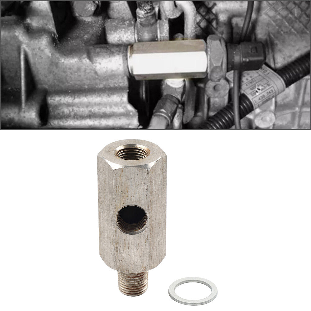 1/8 NPT Oil Pressure Sensor Tee to NPT Adapter For Turbo Supply Feed Line Gauge