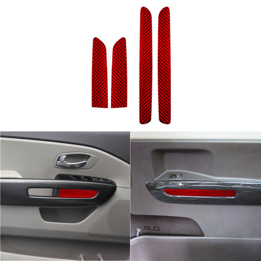 2Pcs Carbon Fiber Inner Rear Window Control Cover Trim For Fiesta 2011-2015 v