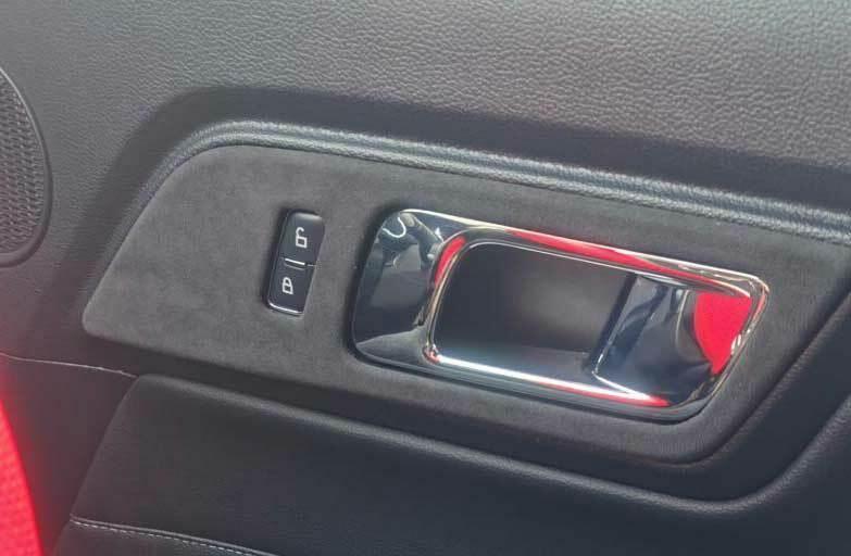 for Ford for Mustang 2015-2022 Dark Gray Suede Interior Door Handle Cover Trim 2PCS