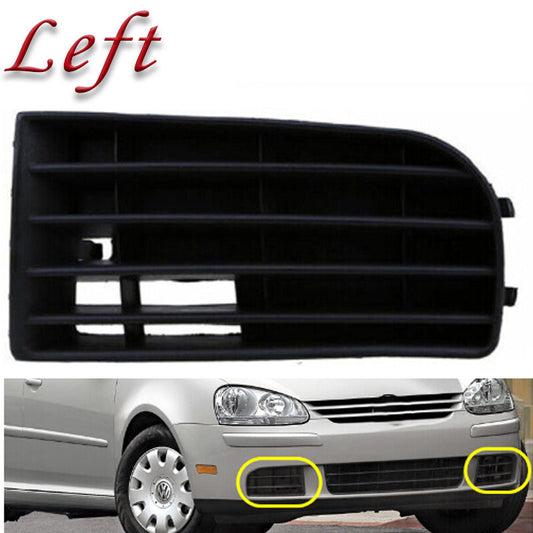 The lower fog light cover on the left front bumper is compatible with 2004-2009 for Volkswagen for Golf Rabbit models.