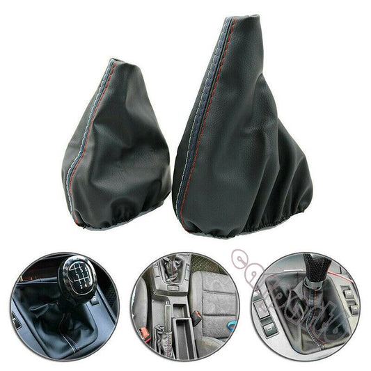 Leather Gear Shift Knob Handbrake Gaiter Boot Cover for BMW E30 E36 E34 E46 Z3 Q