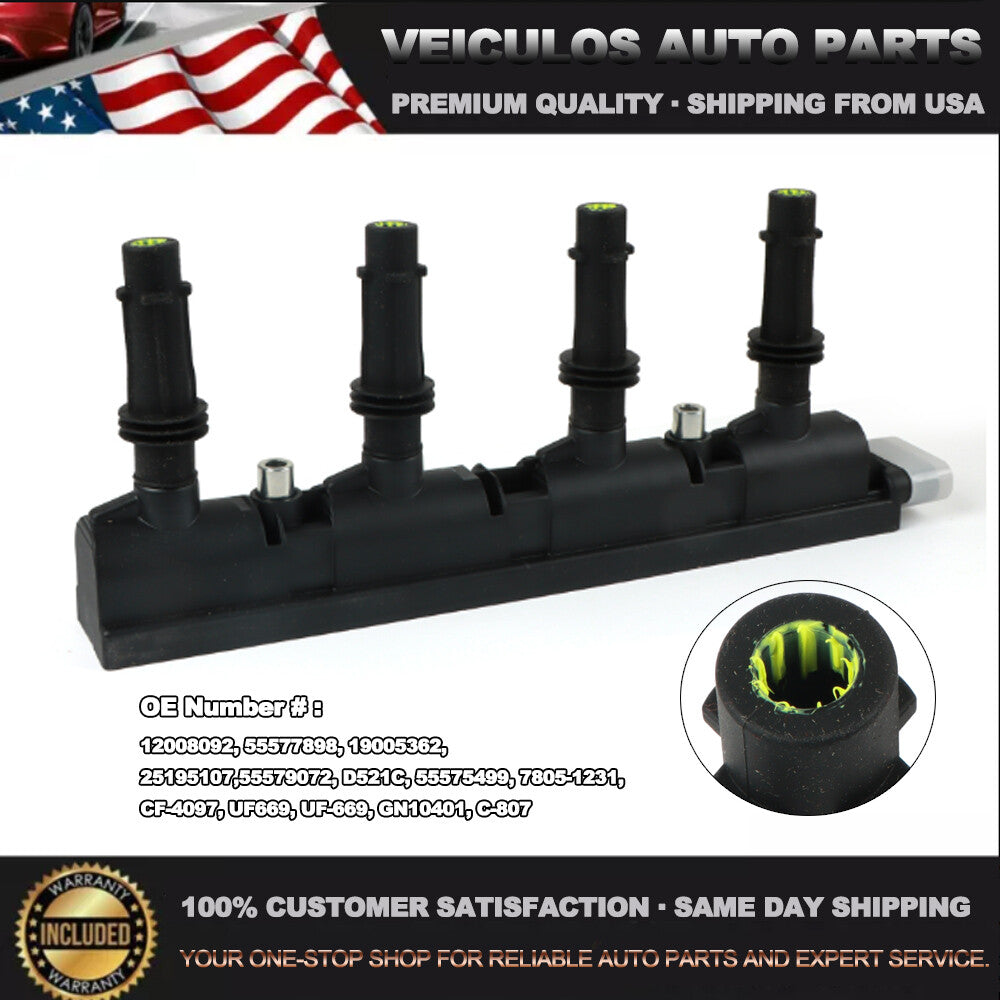 Ignition Coil Pack UF669 for Chevy for Cruze for Cadillac for Buick Encore L4 1.4L 55579072