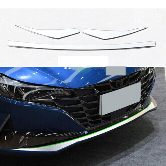 for Hyundai for Elantra 2021-2023 Chrome Steel Front Bumper Cover Guard Strip Trim3