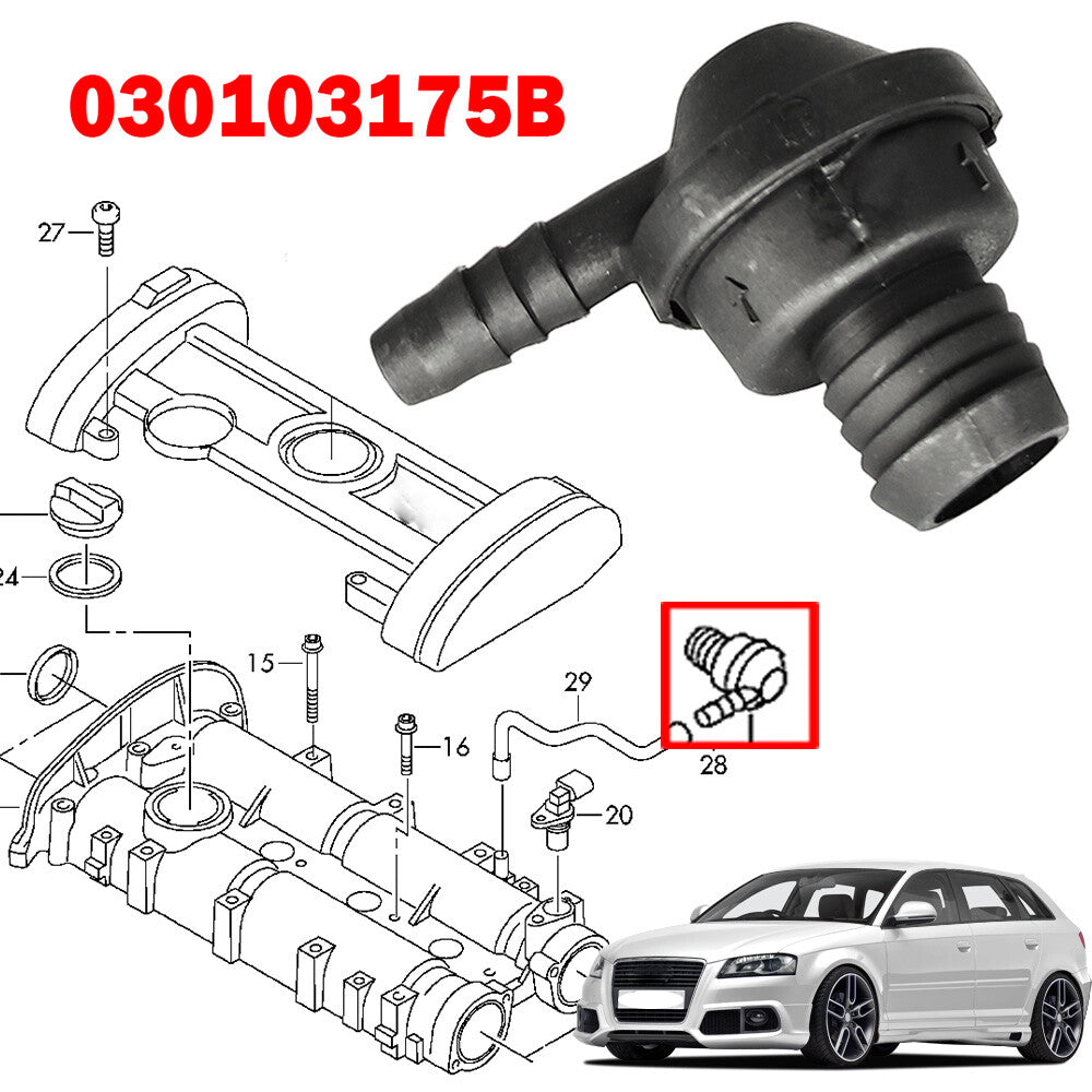For VAUDI A1 8X A3 8P 030103175B 1.2 1.4 TSI Engine Breather Hose One Way Valve Q