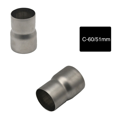 Stainless Steel Dirt Bike Exhaust Pipe Reducer 60mm to 51mm Adapter Connector