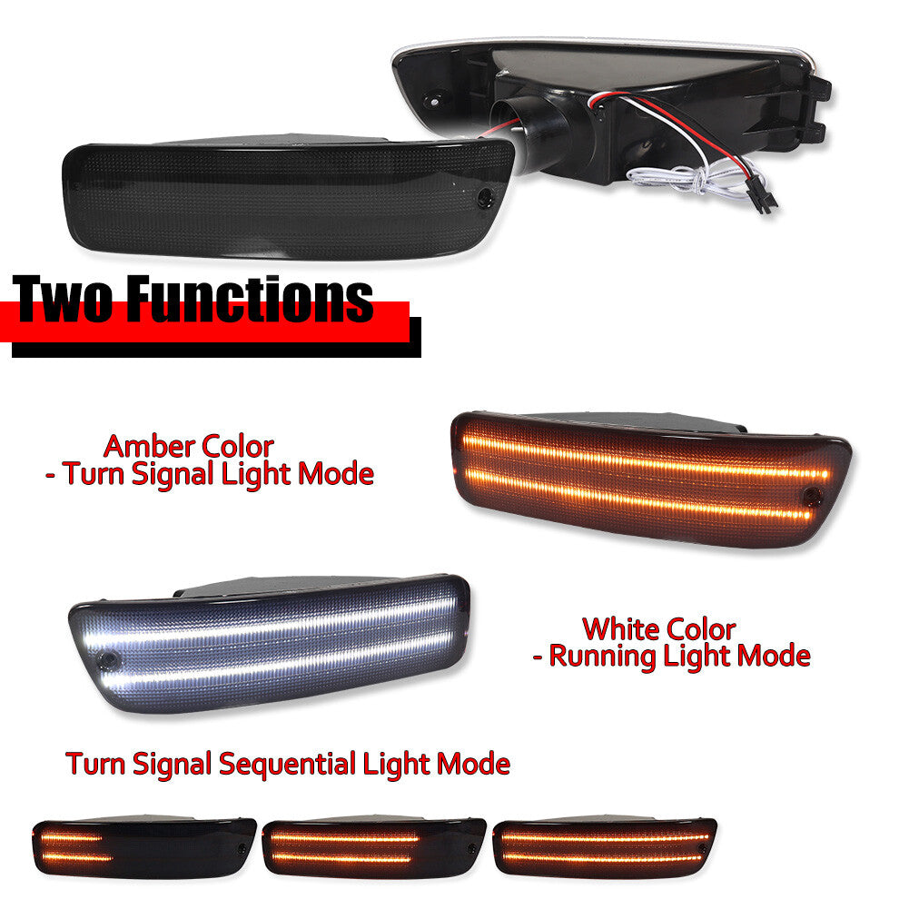 2-piece smoke lens LED front DRL signal light suitable for 92-93 for Acura Integra RS/GS/LS/GSR- v