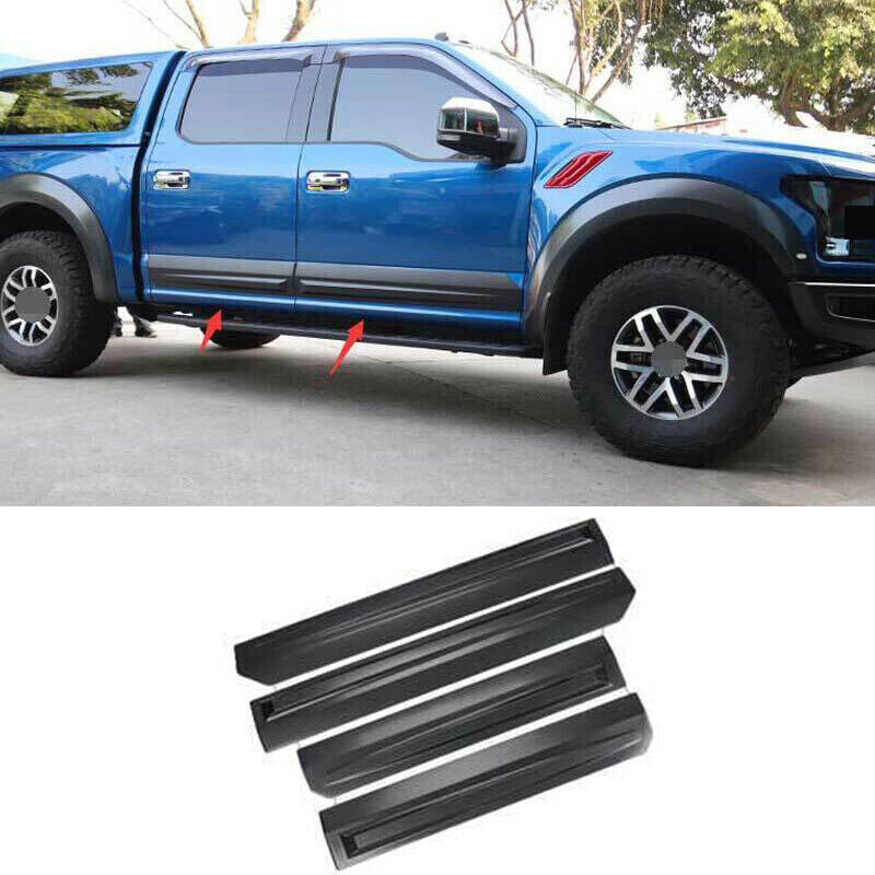4x for Ford F-150 2015-20 Black ABS Body Door Side Molding Sill Guard cover Trim