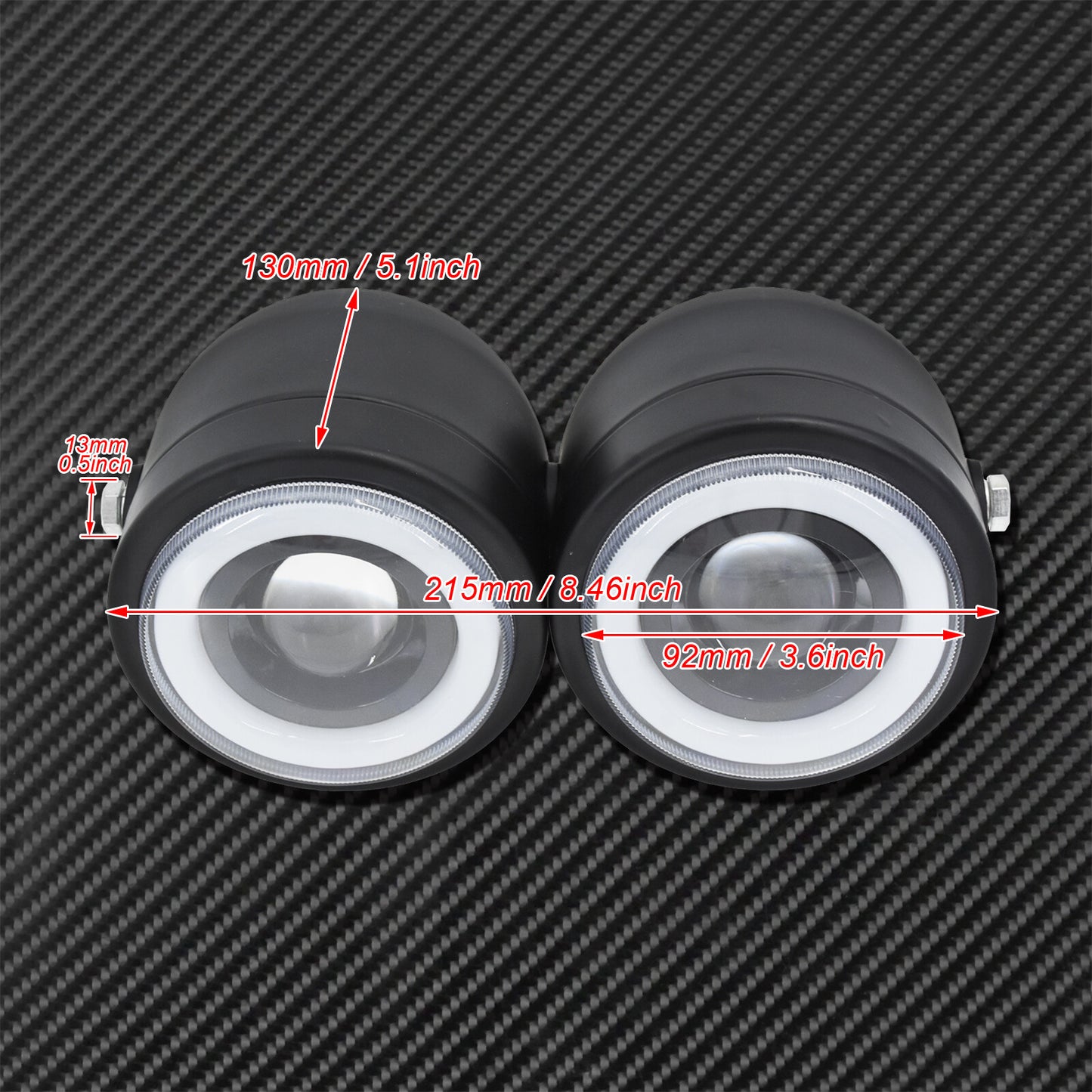 Universal Motorcycle Halo Dual Twin Headlight W/Bracket Fit for Harley Sportster Q