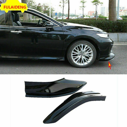 for Toyota for Camry 2018-2020 Glossy Black Front Bumper Guard Lip Corner Cover Trim
