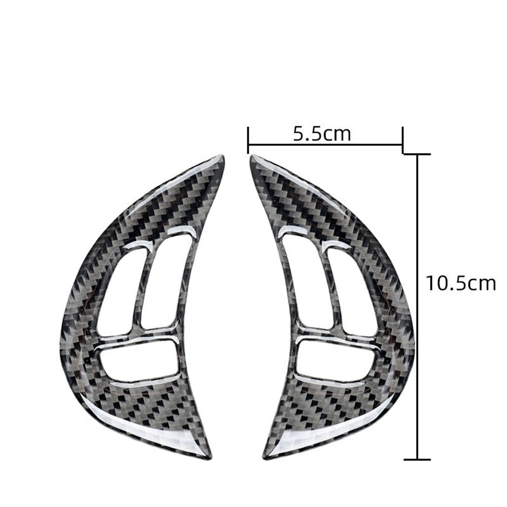 2Pcs Carbon Fiber Steering Wheel Button Trim for Subaru Forester 2009-2013 TypeA