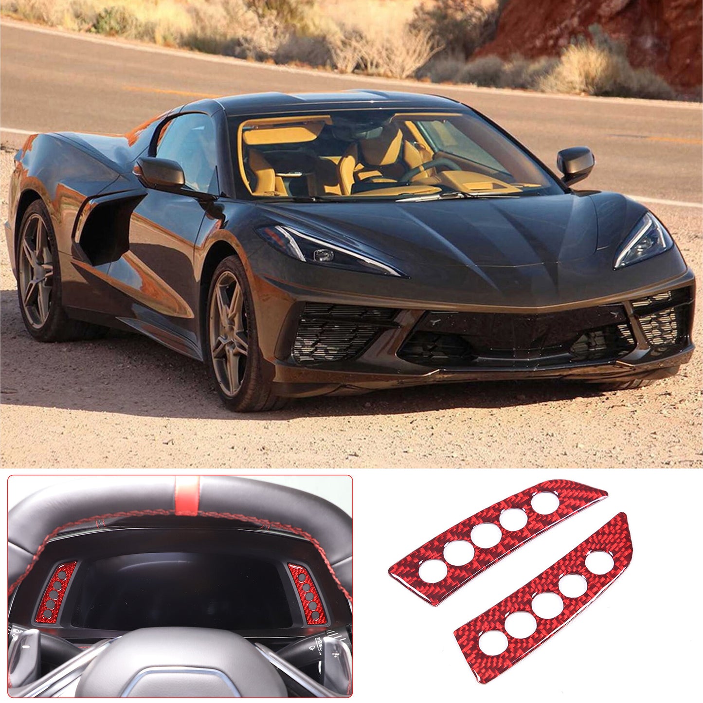 For Highlander 2022 Carbon ABS Car Side Door Handle Bowl Protector Cover- v