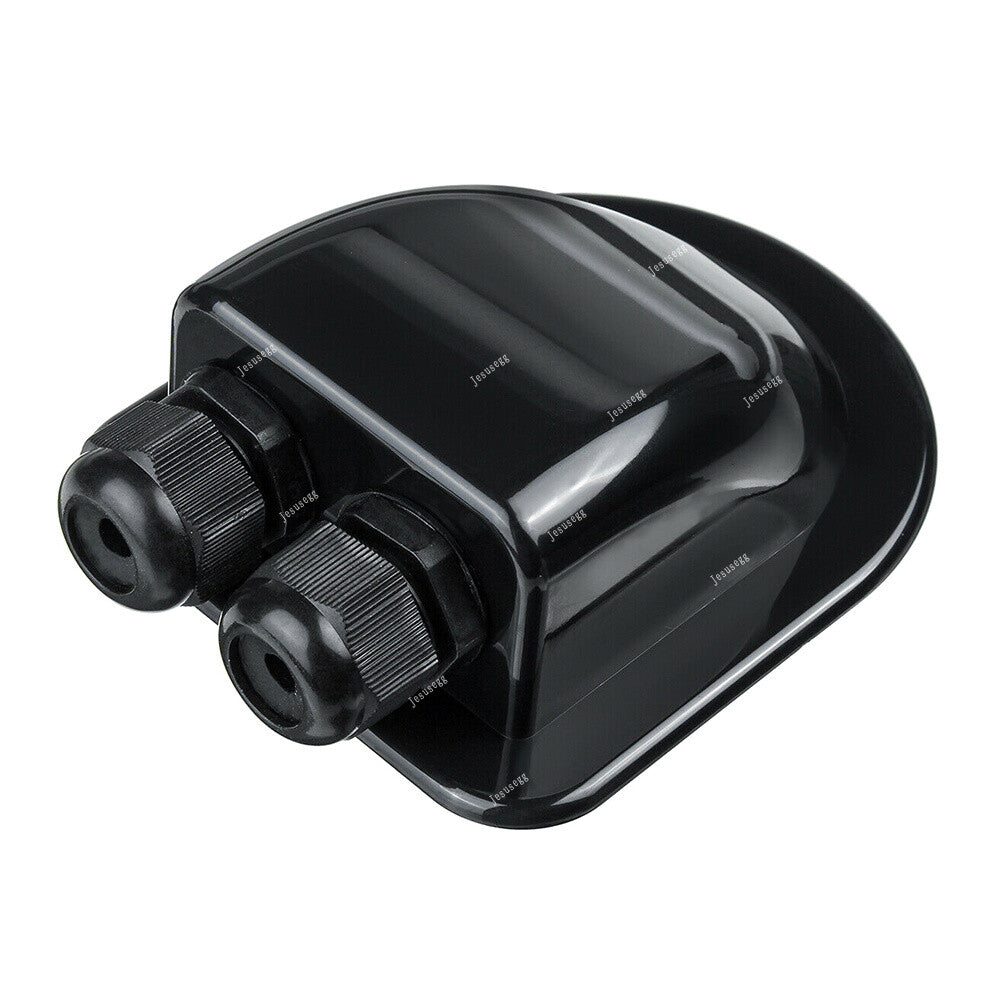 Roof Top Solar Panel Double Cable Entry Gland Box For Camper Caravan Boat Black Q